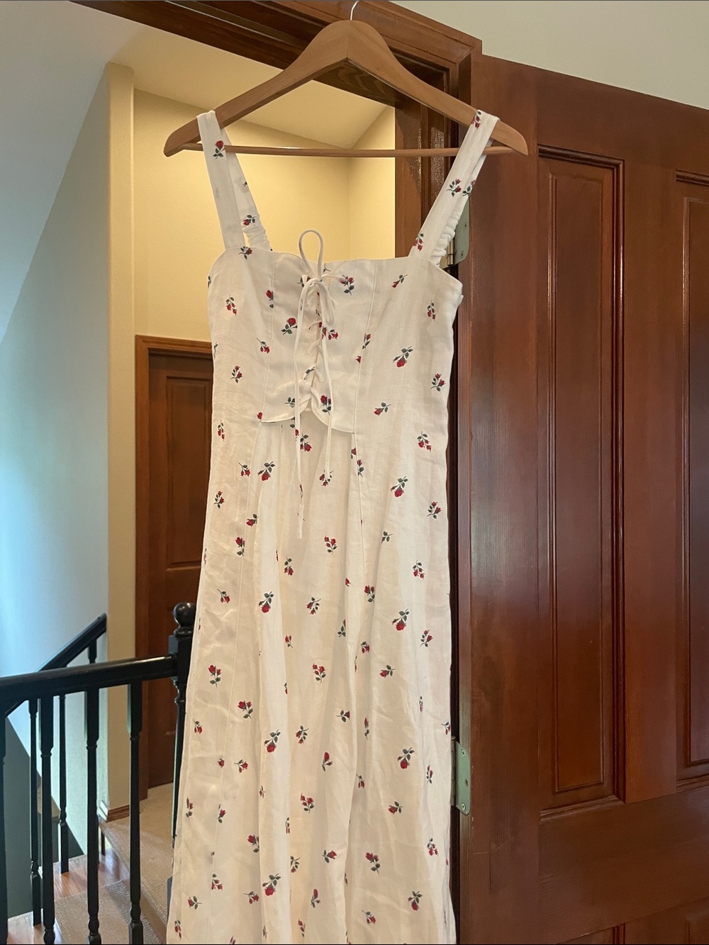 FLASH SALE⚡️🌹Christy Dawn LIZA🌹White Floral Lace-Up Sundress - Picture 3 of 7